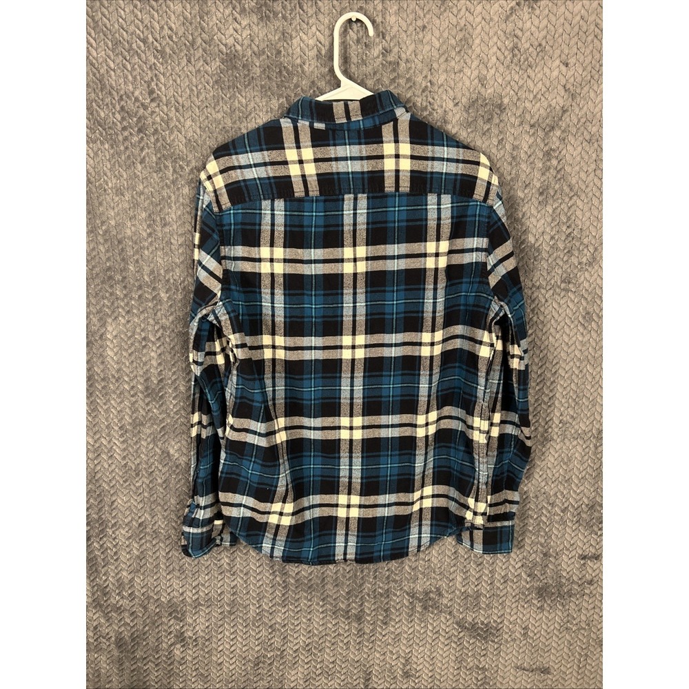 American Eagle Shirt Mens M Blue Plaid Flannel Button Up Prep Fit Lumberjack - Picture 7 of 7